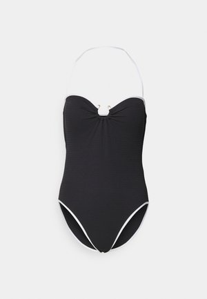 BEACH BOUND RING FRONT BANDEAU ONE PIECE - Swimsuit - black