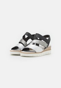 Gabor Plateausandalette - silber/stone/schwarz