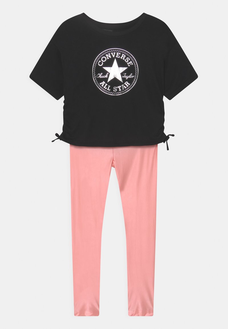 Converse T-shirt print koraalrood