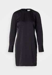 SHINY MINI SHIFT DRESS - Rochie de zi - black