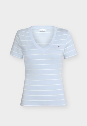 Tommy Hilfiger, SLIM CODY - T-shirt basique - breezy blue / ecru