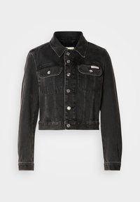 CROPPED 90S JACKET - Farkkutakki - essential black