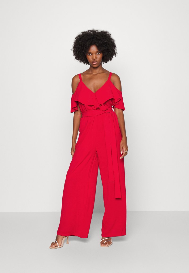 IN THE STYLE PETITE IN THE STYLE BARDOT WIDE LEG Jumpsuit red/rot