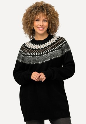 Ulla Popken NORWEGER RUNDHALS LANGARM 
 - Strickpullover - schwarz