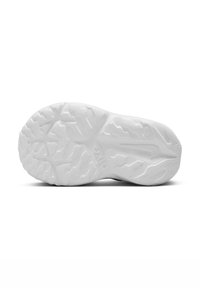 Suela de zapato deportivo blanca con un patrón de banda de rodadura texturizado y multidireccional para tracción. Material de goma duradero con acentos moldeados.