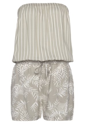 KURZOVERALL - Jumpsuit - schilfgrün creme bedruckt