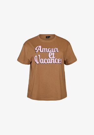 Zizzi, Print T-shirt - braun