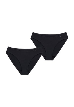 Zwarte katoenen slips, zachte textuur, naadloos ontwerp, gemiddelde bedekking met een comfortabele tailleband, voorzien van een klein merkaccent.