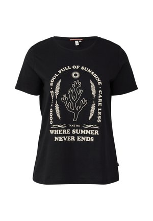 QS, T-shirt print - schwarz