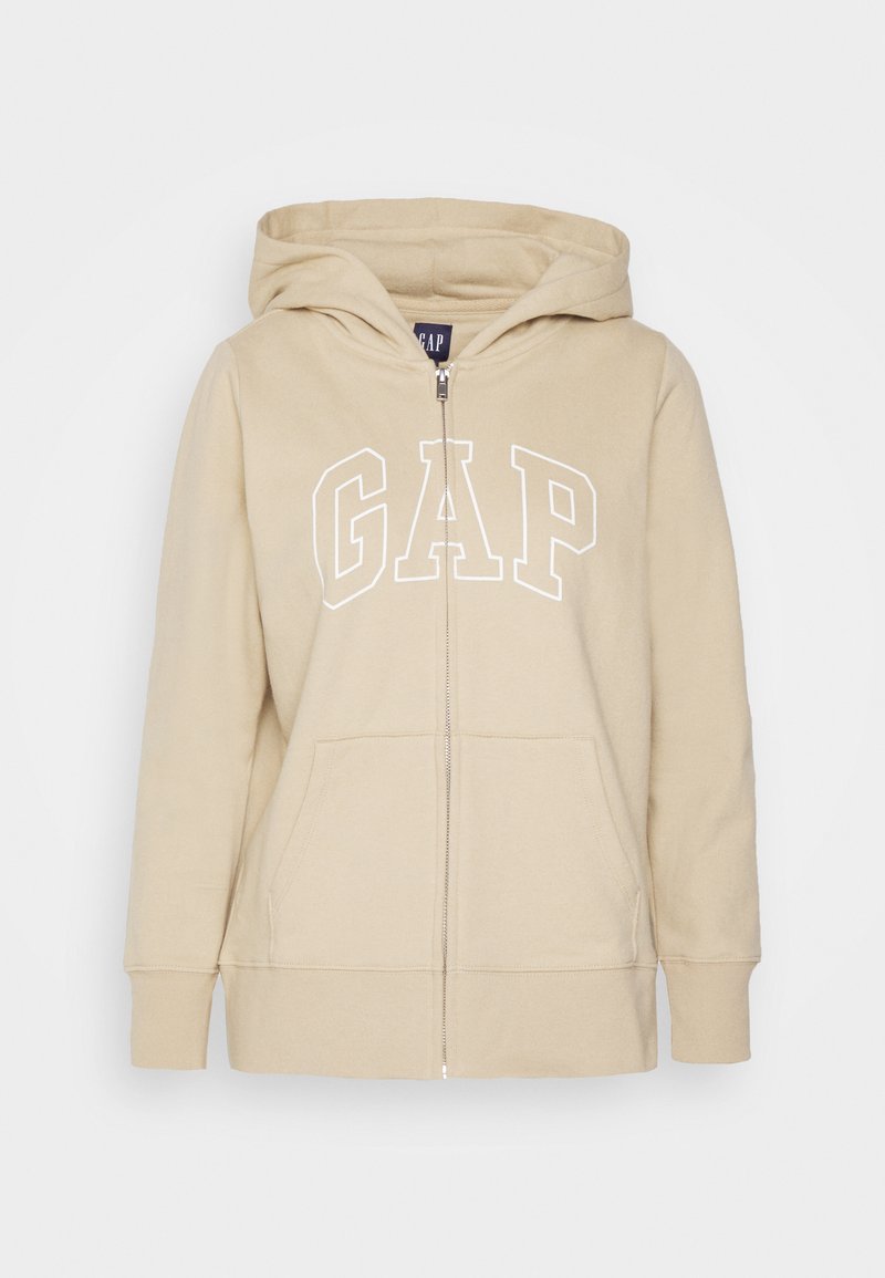 GAP Petite LOGO EASY HOODIE - Zip-up sweatshirt - new sand/beige -  Zalando.de