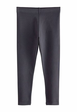 Schwarze leggings aus dehnbarem Stoff, enganliegendes Design, glatte Textur und ein elastischer Bund. Keine sichtbaren Muster oder Akzente.