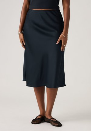 ARIEL MIDI SLIP SKIRT - Falda acampanada - anthracite night