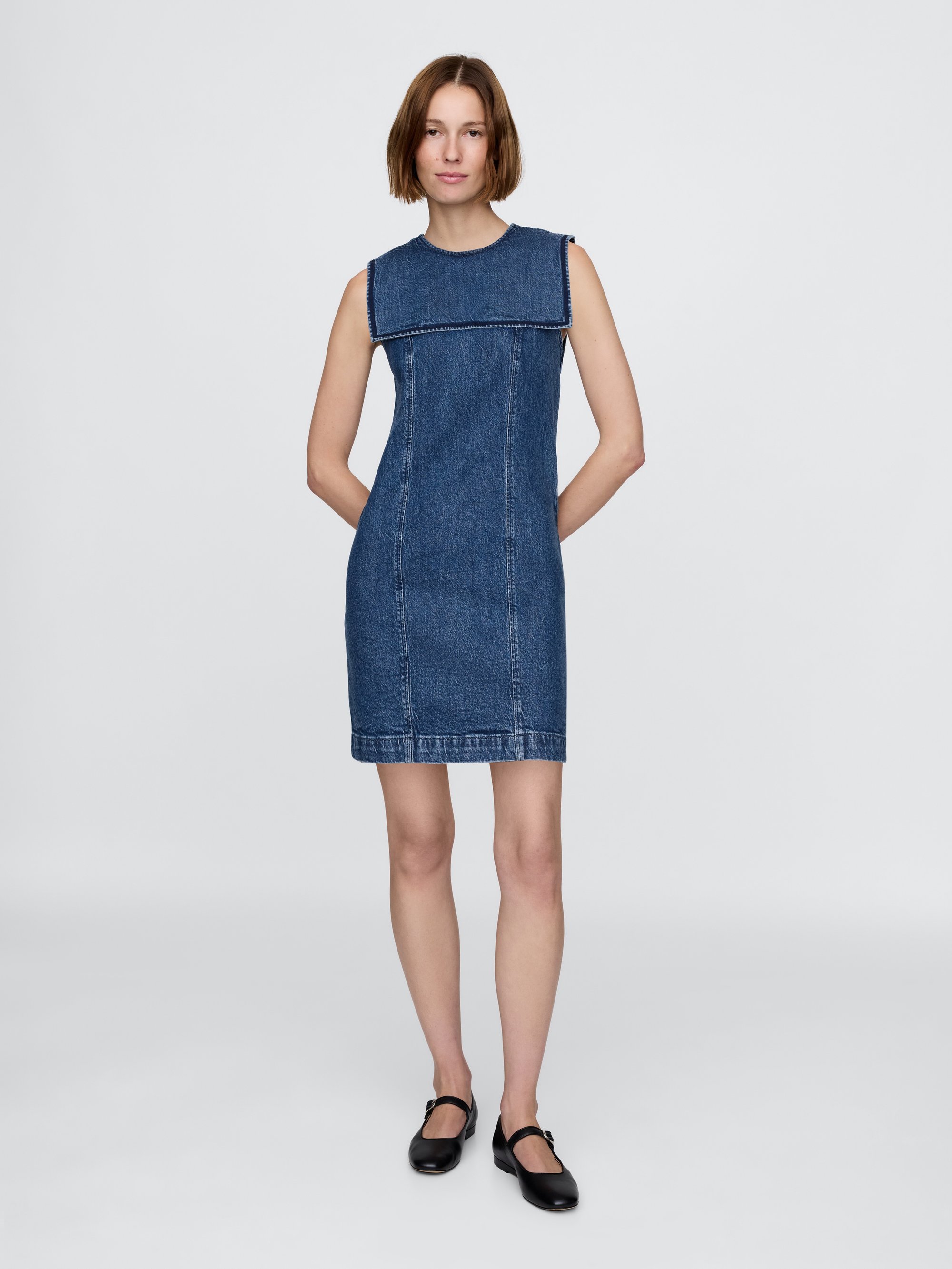 GAP GAP X DOEN SAILOR DRESS - Denim dress - medium indigo/blue - Zalando