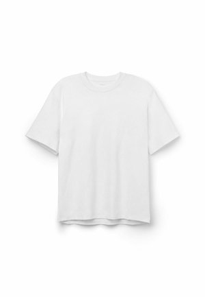 T-shirt bianco a maniche corte realizzato in morbido tessuto di cotone. Collo rotondo con una vestibilità comoda, presenta bordi puliti e senza embellishments visibili.