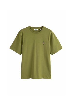 Next, REGULAR FIT - PLAIN EMBROIDERED T-SHIRT . - Print T-shirt - green