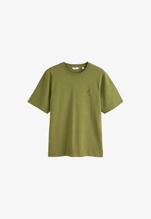Next, REGULAR FIT - PLAIN EMBROIDERED T-SHIRT . - Print T-shirt - green