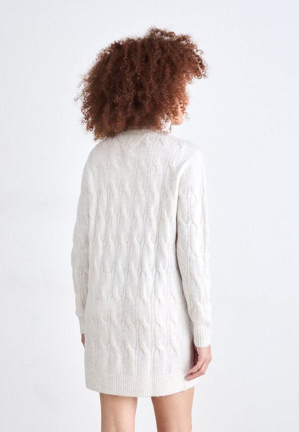 SCRIPT CABLE DRESS - Jumper dress - oat marl3