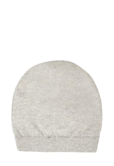 Berretto a maglia grigio con parte superiore arrotondata e polsino a costine. Realizzato in un materiale morbido e strutturato, con un leggero motivo melange.