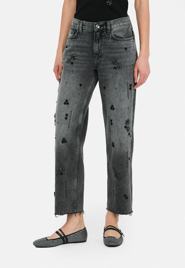STRAIGHT-LEG WITH RHINESTONES - Jeans Straight Leg - 87455
