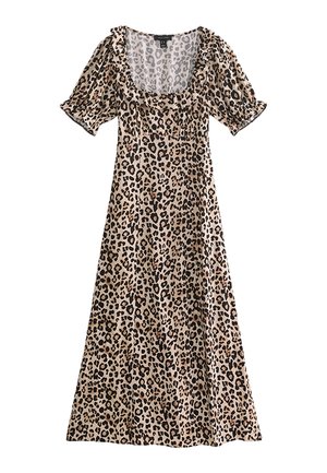 New Look, ANIMAL PRINT SQUARE NECK MIDI TEA DRESS - Vestido informal - brown pattern