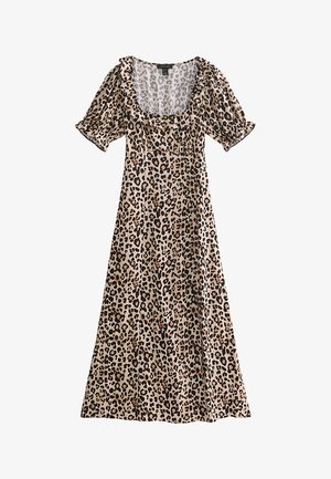 New Look, ANIMAL PRINT SQUARE NECK MIDI TEA DRESS - Vestido informal - brown pattern