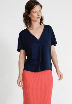 ASTA V-NECK - Jednoduché tričko - navy