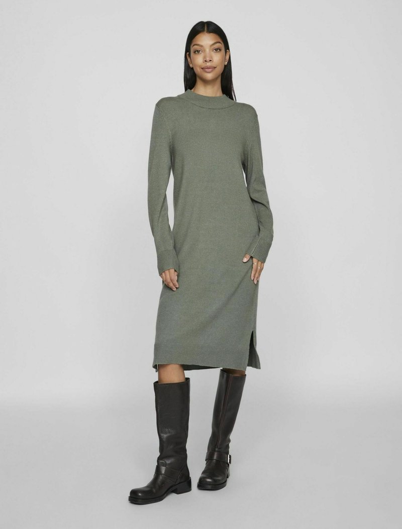 VILA VIRIL CREW NECK MIDI - Abito in maglia - laurel wreath