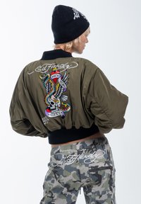 Ed Hardy CITY NIGHT CROPPED  - Bomberjacka - green