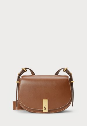 Polo Ralph Lauren POLO ID CALFSKIN MINI SADDLE BAG - Umhängetasche - cuoio