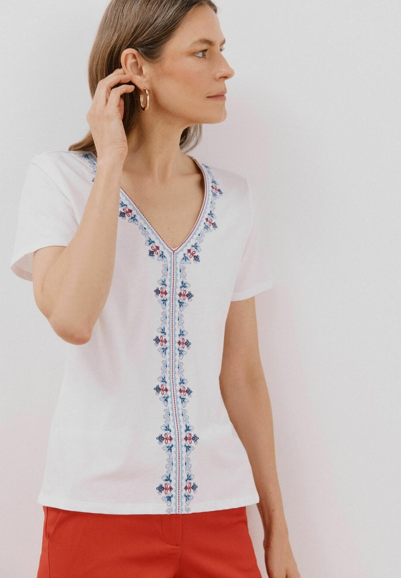 Cortefiel Print T-shirt blue Zalando