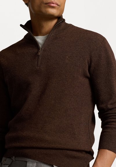Polo Ralph Lauren WOOL QUARTER-ZIP JUMPER - Jersey de punto - dark chestnut heather