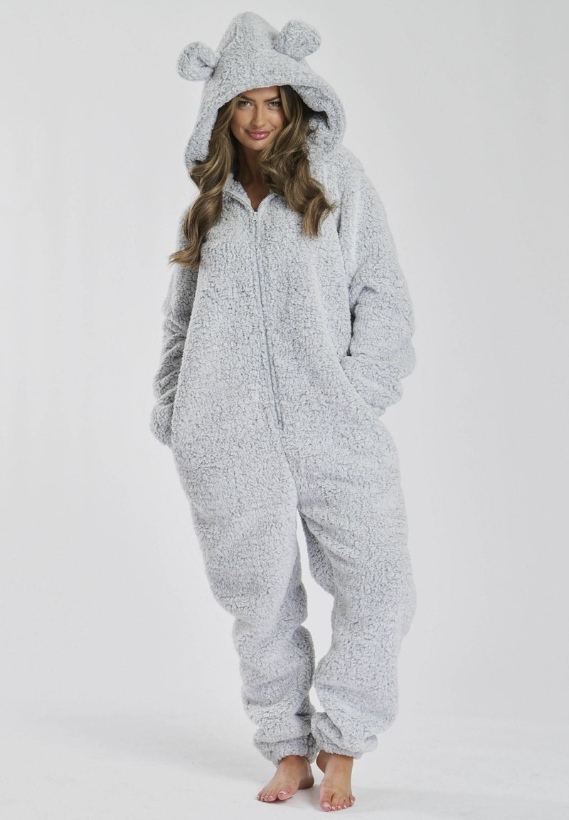 Loungeable SHERPA TEDDY EARS ALL IN ONE - Pyjamas - silver