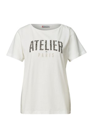 Street One, T-SHIRT WITH CREW NECK AND FRONT PRINT - T-shirt imprimé - off white