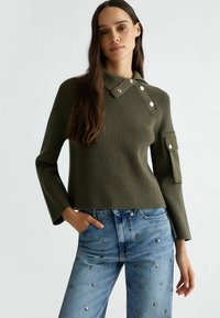 LIU JO WITH BUTTONS AND POCKET - Maglione - olive