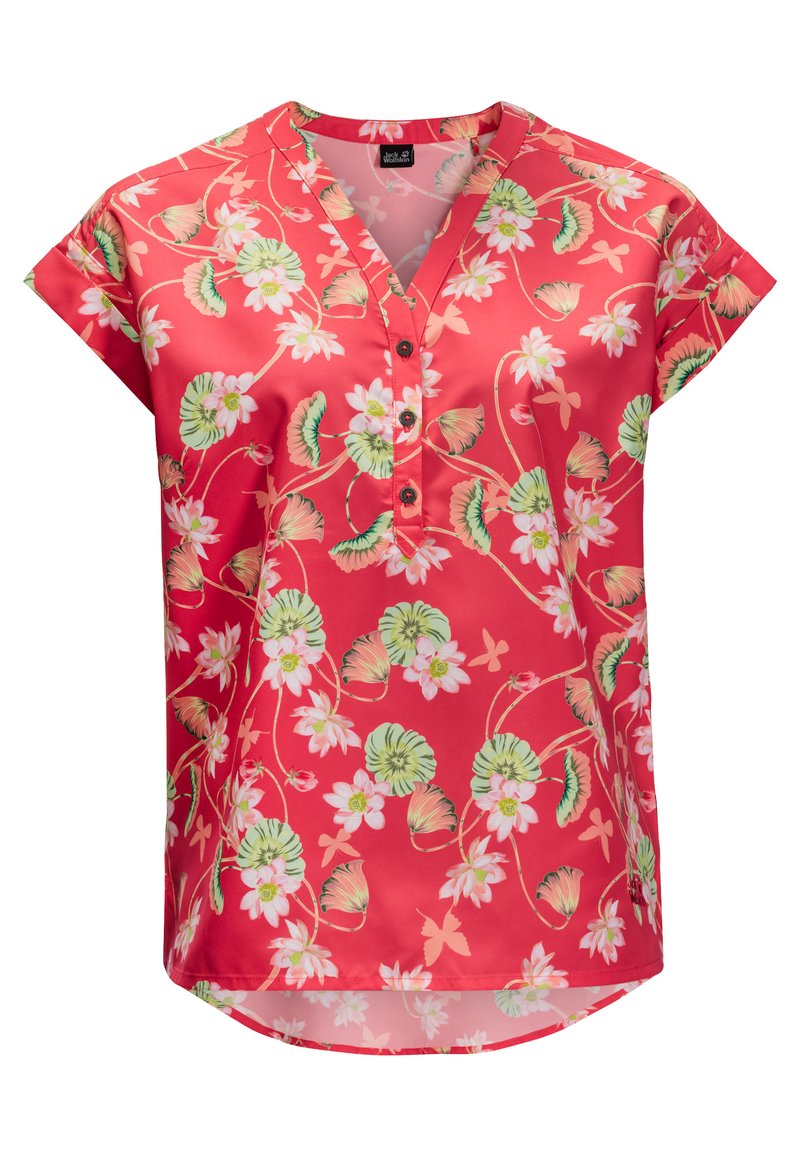 Damen Sportbekleidung | Jack Wolfskin PARADISE Bluse tulip red all over/rot - AN03353 Damen Sportbekleidung | Jack Wolfskin PARADISE Bluse tulip red all over/rot - AN03353
