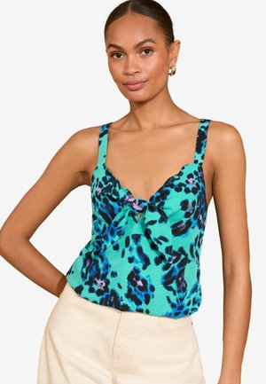 REGULAR FIT FRONT CAMI - Blouse - blue animal