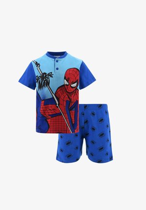 Fabelkids, SPIDERMAN KURZER SCHLAFANZUG JUNGEN - Nachtwäsche Set - blau