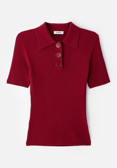 sandro CARDIGAN LOOK CHEMISE MIXE - Poloskjorter - cerise