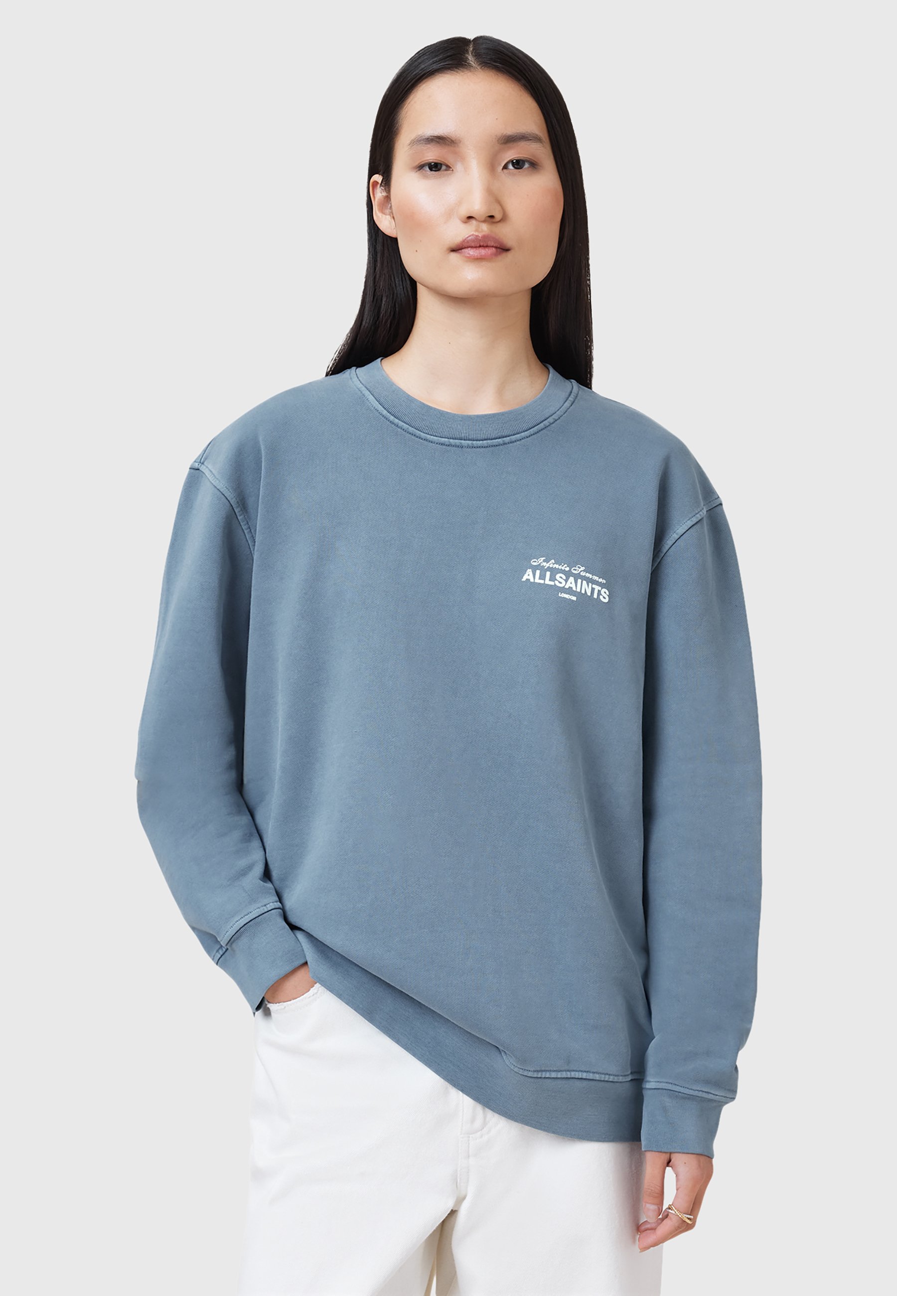 トップス everyone lightweight SS cotton crewneck AllSaints SOLEIL ETTA - Sweatshirt - blue - Zalando.co.uk