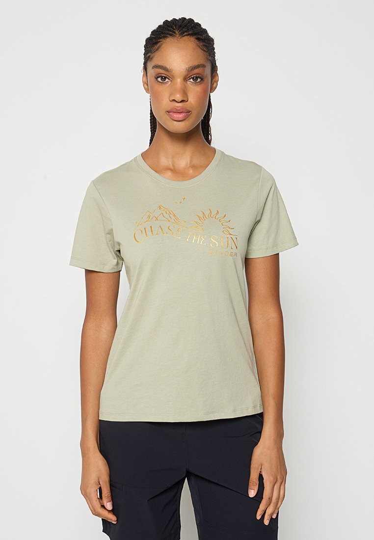 Spyder T-shirt print lichtgroen