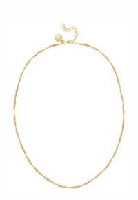 Draai-gouden ketting met een verfijnd ontwerp, uitgerust met een karabijnsluiting en een verstelbare lengte voor veelzijdigheid.