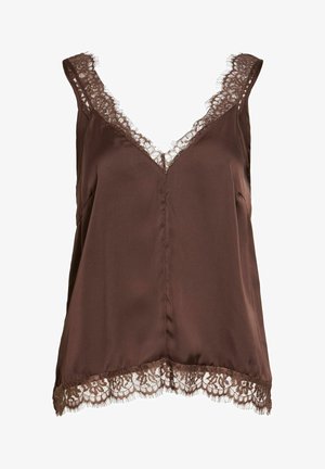 VILA, TOP VISOFIE V-AUSSCHNITT - Top - coffee bean