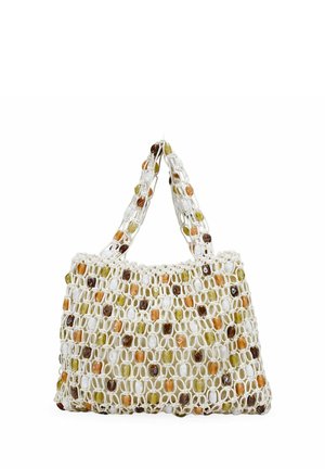 Bosanova, BOLSO DE HOMBRO BEIGE EN MACRAMÉ CON PIEDRAS - Bolso de mano - beige