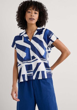 Seasalt Cornwall Blouse - blue harbour sails chalk