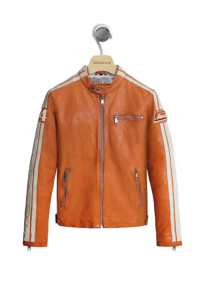 Redskins DOGGER BARCELONA - Veste en cuir - orange/beige/orange - ZALANDO.FR