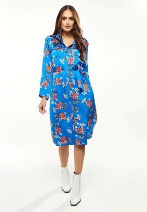 FLORAL PRINT IN BRIGHT - Shirt dress - blue