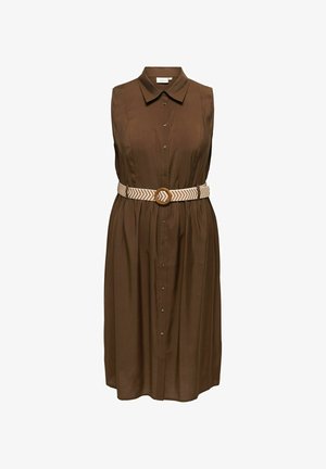 ONLY Carmakoma, DRESS CARCARGI MIDI DRESS - Jurk - chocolate martini