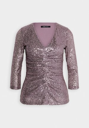 Swing SEQUINS - Long sleeved top - nougat brown