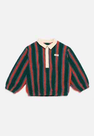 TINYCOTTONS, MULTICOLOR STRIPS COLLAR UNISEX - Suéter de forro polar - dark green