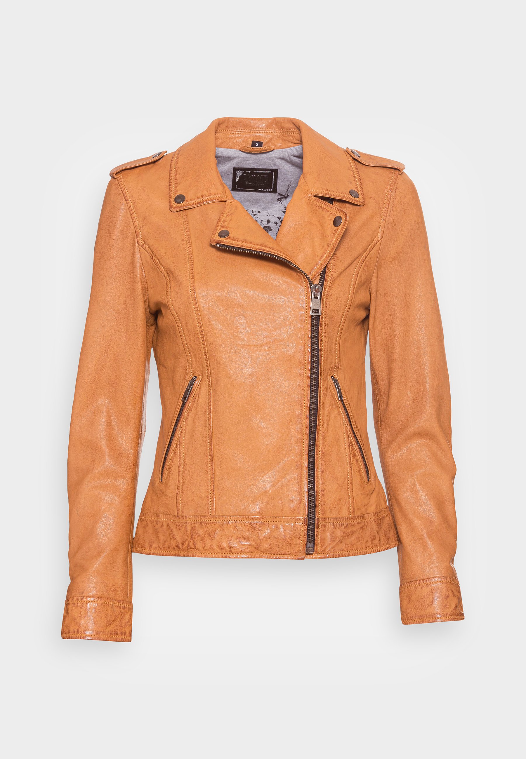 Oakwood Lisa Leather Jacket Light Orange, Women's, Size: Large, Beige